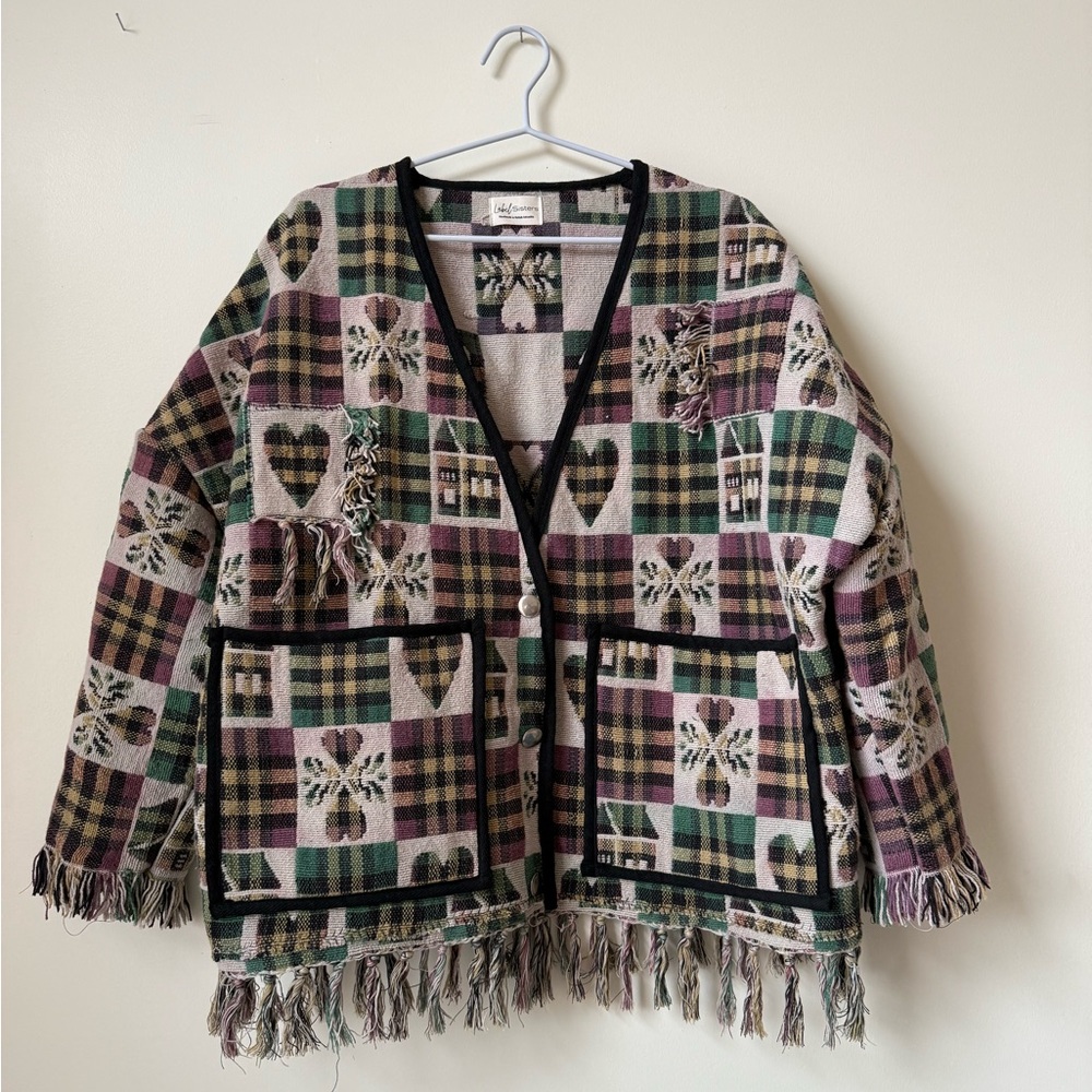 ⭐️ 18. Handmade Upcycled -SHORT- HeartHome Vintage Tapestry Jacket